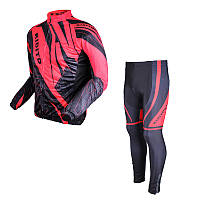Вело костюм для мужчин KIDITO KM-CT-09202 кофта с длинным рукавом штаны Red 3XL