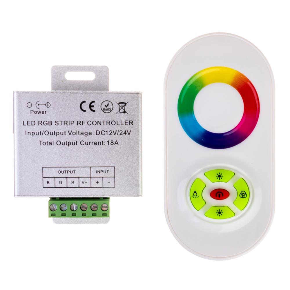 RGB контролер 18A, 12-24V, з пультом RF, для світлодіодної RGB стрічки, 3 канали по 6А, фото 1