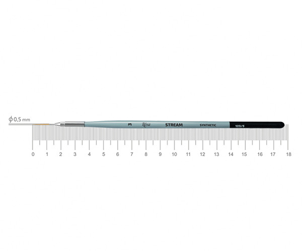 Кисть синтетика круглая лайнер Rosa Stream 123/5 № 3 короткая ручка (18812353)