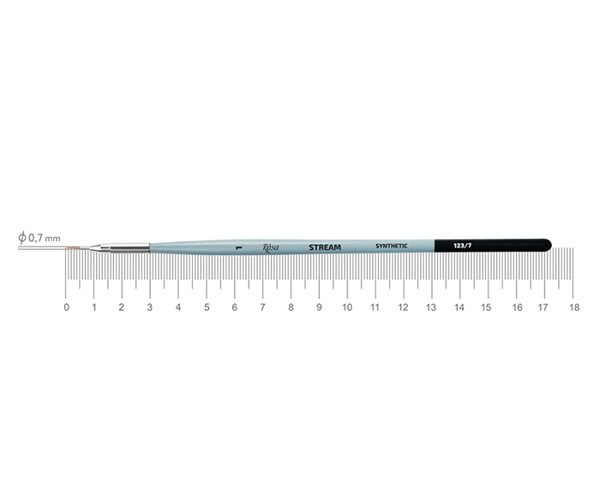 Кисть синтетика круглая лайнер Rosa Stream 123/7 № 1 короткая ручка (18812371)