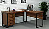 Стіл офісний кутовий Лофт 140х120х75 см. СУЛА-2, Дуб крафт білий, фото 3