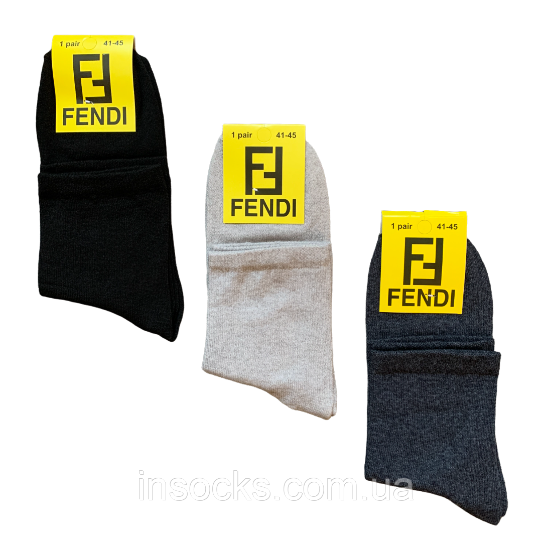 Шкарпетки чоловічі "Fendi" лікра, демісезонні. 41-45р. Асорті. Середньої висоти.
