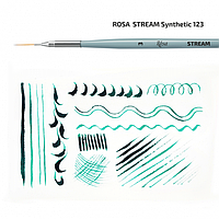 Кисть синтетика круглая лайнер на короткой ручке Rosa Stream 123