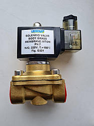 Клапан електромагнітний   Ду 25 1"  NС, AC220V (вода, воздух, масло)