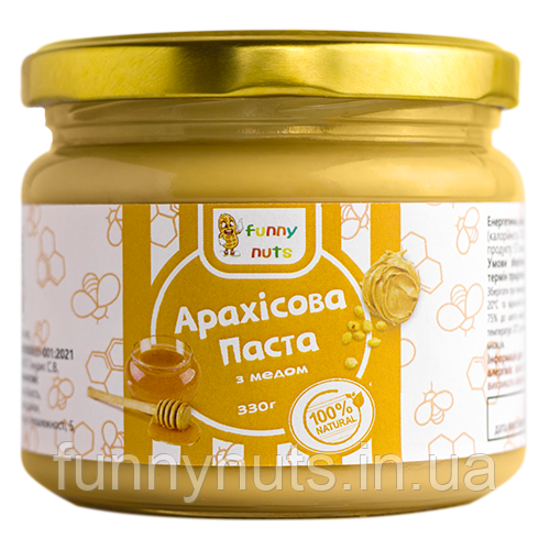 Арахісова паста FunnyNuts з медом 330 г, фото 1