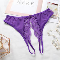 Еротичні трусики з розрізом жіночі універсальний фіолетовий