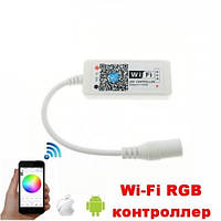 RGB контроллер WiFi Mini 12A, 12-24V, с пультом RF, для светодиодной RGB ленты, 3 канала по 4А