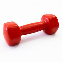 Гантели для фитнеса 6кг с виниловым покрытием для тренировок SP-Sport 3042-6 2 шт по 3 кг Red