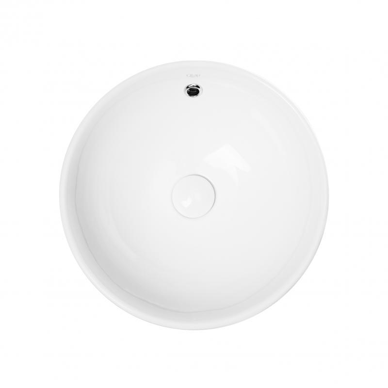 Раковина-чаша Qtap Robin 410х410х180 White з донним клапаном