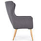 Темно-сіре м'яке крісло з високою спинкою з тканини Cotto на дерев'яних ніжках у вітальню, фото 3