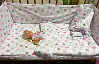 Комплект детского постельного белья, 3 в 1, Bloom 841, бортики в кроватку малыша, защита в манеж, органайзер