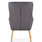 Темно-сіре м'яке крісло з високою спинкою з тканини Cotto на дерев'яних ніжках у вітальню, фото 5