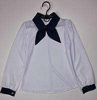 Блузка нарядная школьная на девочку, рост 122, 128, 134 см, софт 128