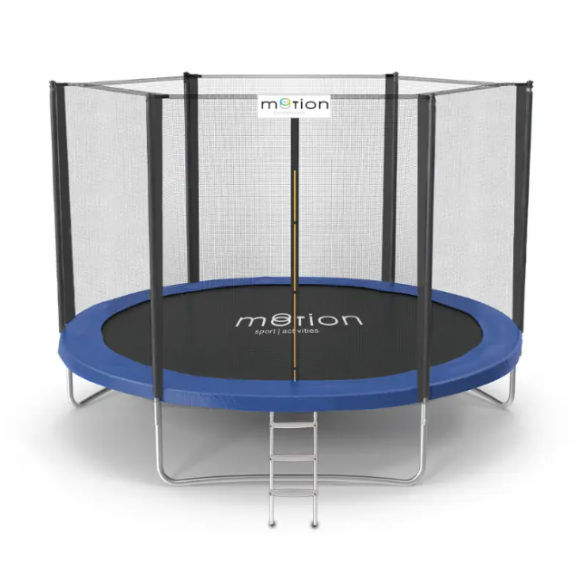 Батут 252 см з сіткою та драбинкою синій