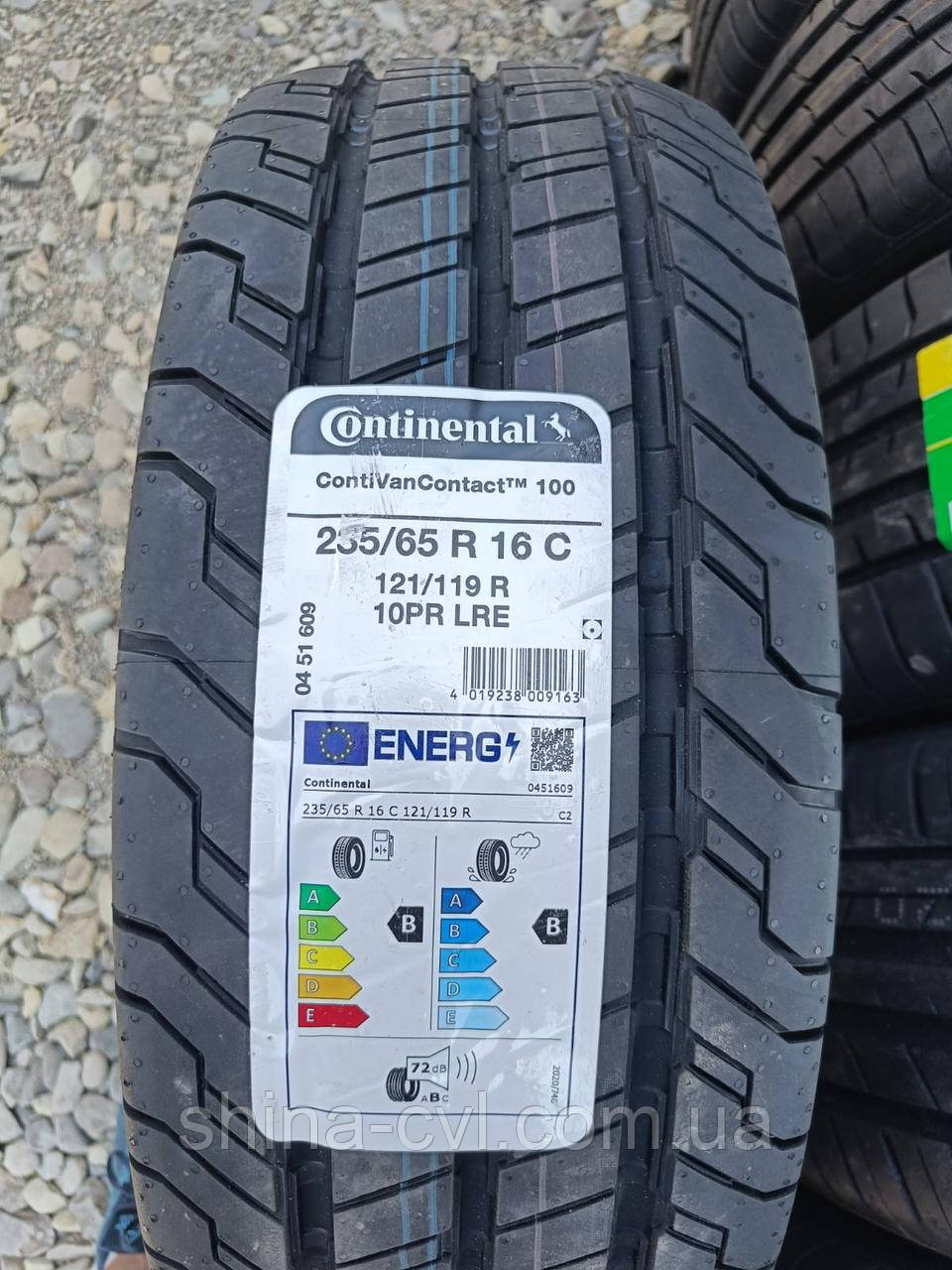 Літні вантажні шини 235/65 R16C 121/119R 10PR LRE CONTINENTAL CONTI VAN CONTACT TM100