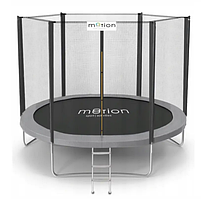 Батут 252 см із сіткою сірий + драбинка