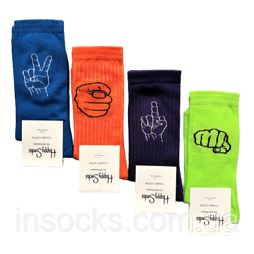 Шкарпетки чоловічі "Happy Socks", демісезонні. 41-45р. Високі.