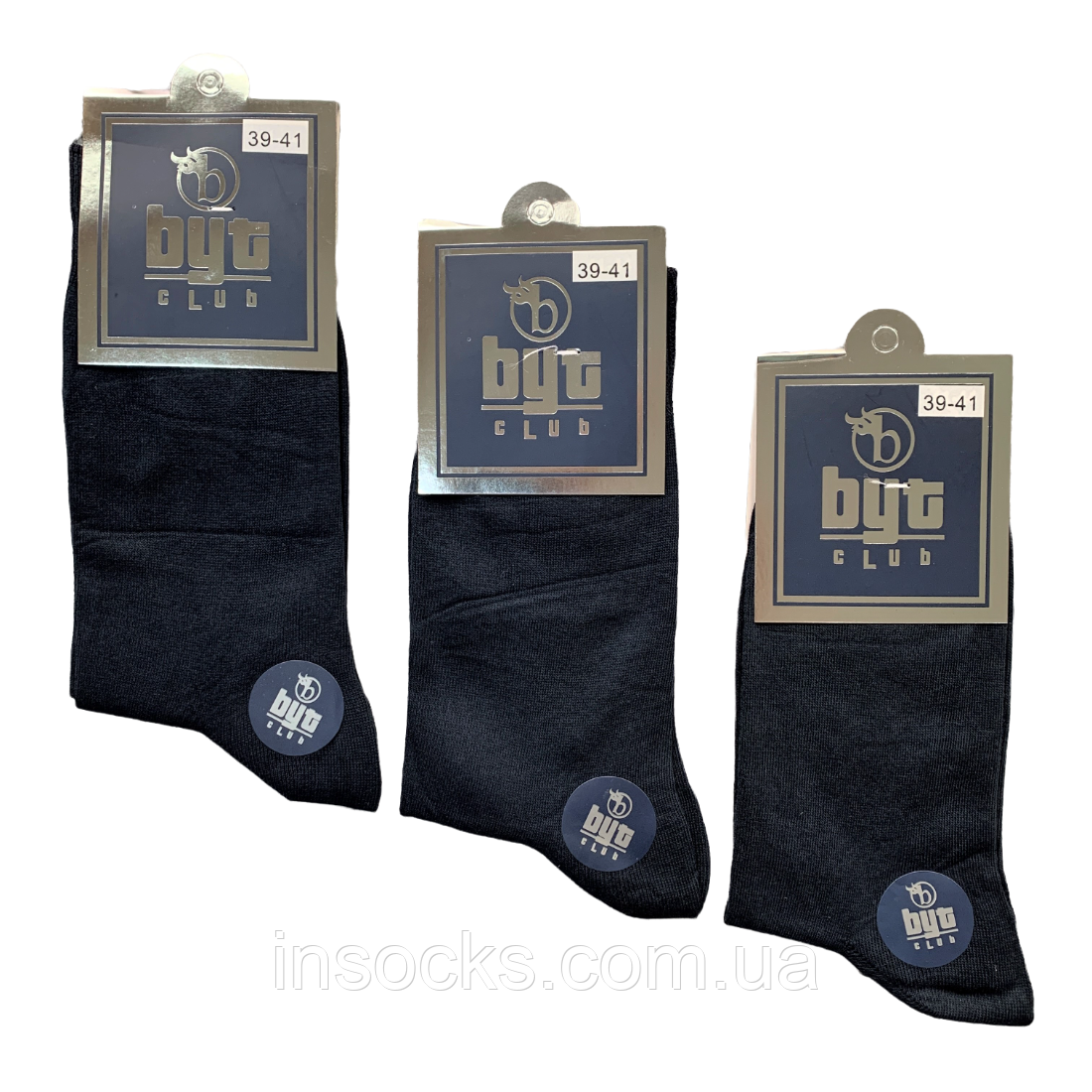 Шкарпетки чоловічі "Byt Club" хб, демісезонні. 39-41р. Темно-сині. Високі., фото 1