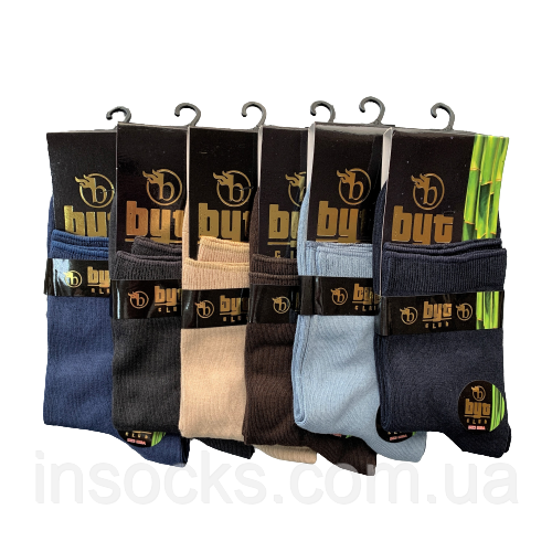 Шкарпетки чоловічі "Byt Club" bambu, демісезонні. 41-44р. Асорті. Середньої висоти.