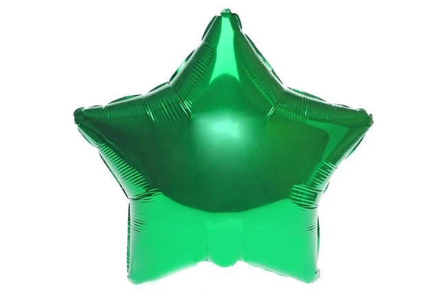 Кулька фольгована зірка 45см (18") Зелений | Новий рік, фото 1