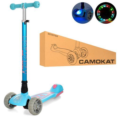 Дитячий триколісний самокат maxi JR 3-060-37-BLP, блакитного кольору, фото 1