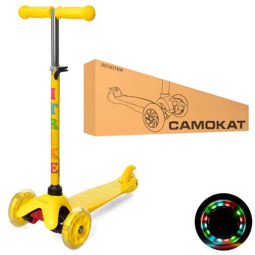 Дитячий триколісний самокат iTrike mini BB 3-013-4-Y, жовтого кольору