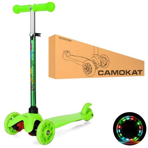 Дитячий триколісний самокат mini BB 3-013-4-H-GR, зеленого кольору, фото 1