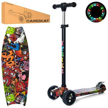 Дитячий триколісний самокатJR 3-060-22-WP6, з принтом