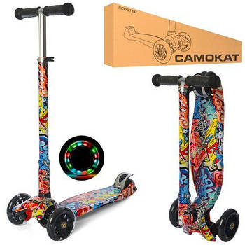 Дитячий триколісний самокат maxi JR 3-055-WP8, складний