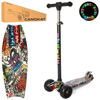 Дитячий триколісний самокат maxi JR 3-060-22-WP1, з принтом