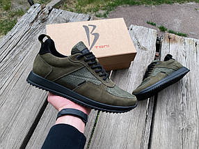 Чоловічі армійські тактичні кросівки під форму для ЗСУ камуфляж олива нубук