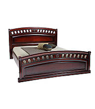 Ліжко двоспальне (з ламелями, без матраца) з натурального дерева Флоренція 160х200 Еліт Мікс Меблі Каштан