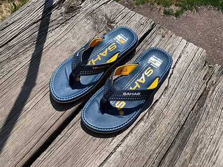 Чоловічі в'єтнамки SAHAB Сахаб Dk.Blue-Yellow сині Оригінал, фото 1