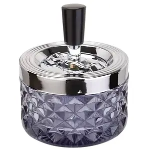 Попільничка скляна d-95 мм, h-110 мм, з поворотною кнопкою.