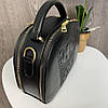 Жіноча міні сумочка клатч рептилія чорна, маленька напівкругла сумка під рептилію, фото 4