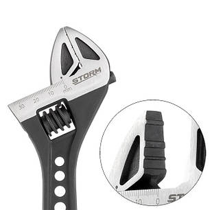 Ключ розвідний 250 мм кований, ручка TPR, HRC 40~50, Cr-V STORM INTERTOOL XT-0080, фото 2