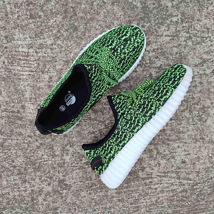 ЗНИЖКА! 40 р Літні кросівки Yeezy Boost GREEN / BLACK чоловічі із буст, фото 3