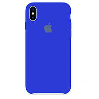 Силиконовый чехол Apple Silicone для iPhone XS Max синий с открытым низом