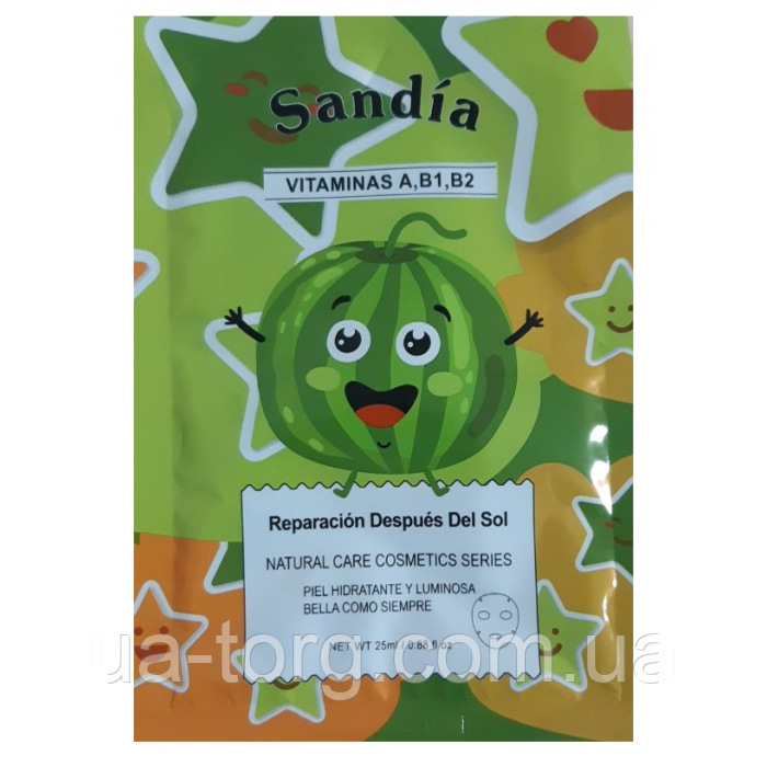 Маска для обличчя Biska Sandia з вітаміном А, В1, В2 після засмаги 25 мл, фото 1