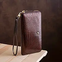 Стильный женский лаковый кожаный кошелек ST Leather коричневый