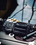 Тактична чорна чоловіча сумка-трансформер на плече або на пояс GOR-TEC з тканини, фото 5
