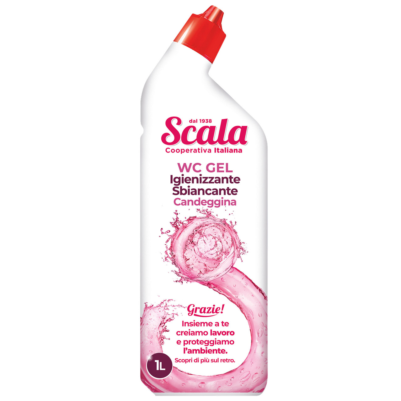 Гель для прибирання туалету з відбілювачем і ароматами лайма і вербени Scala WC gel Sbiancante 1000 мл, фото 1