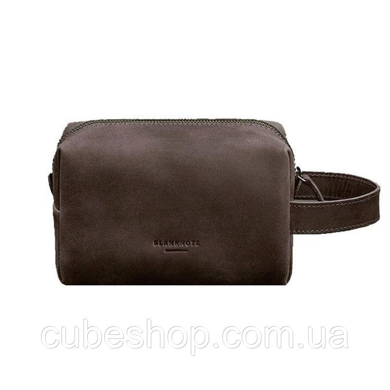 Шкіряна косметичка-несесер 5.0 (темно-коричнева) шкіра Crazy Horse, фото 1