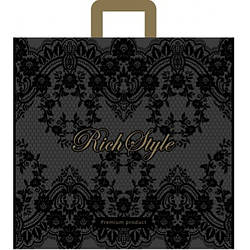 Поліетиленовий пакет з петлевою ручкою 400*400 мм Rich чорний 10 шт