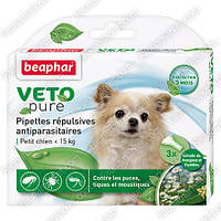 Капли против блох и клещей для собак Bio spot on Beaphar, 3 пипетки - До 15 кг