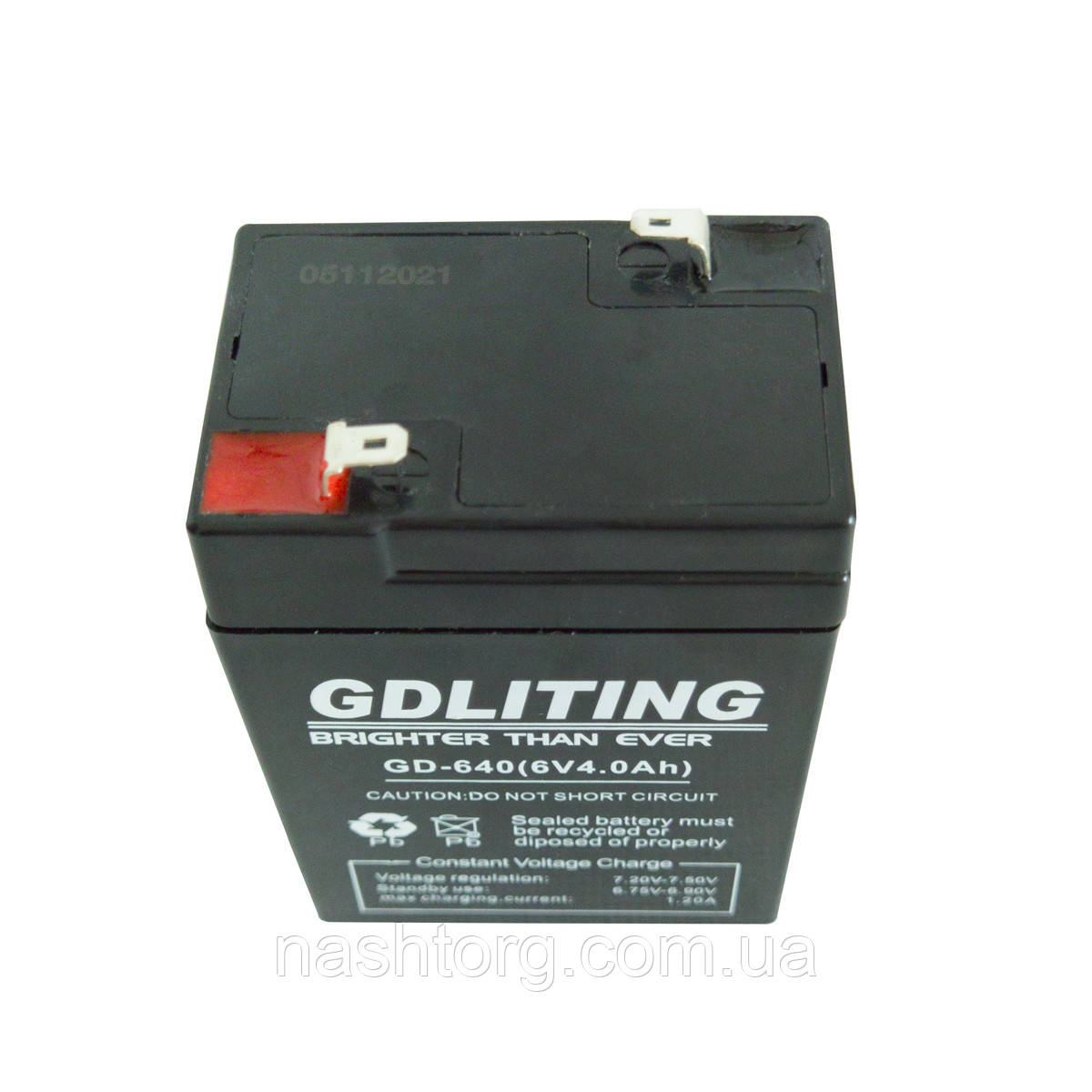 Свинцово-кислотный аккумулятор для УПС GDLiting 6V 4.0Ah GD-640 акб для ибп, аккумулятор для весов (NT) - фото 2 - id-p1640577098