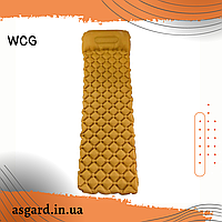 Надувний каремат із помпою похідний, туристичний WCG для кемпінгу (жовтий) AS