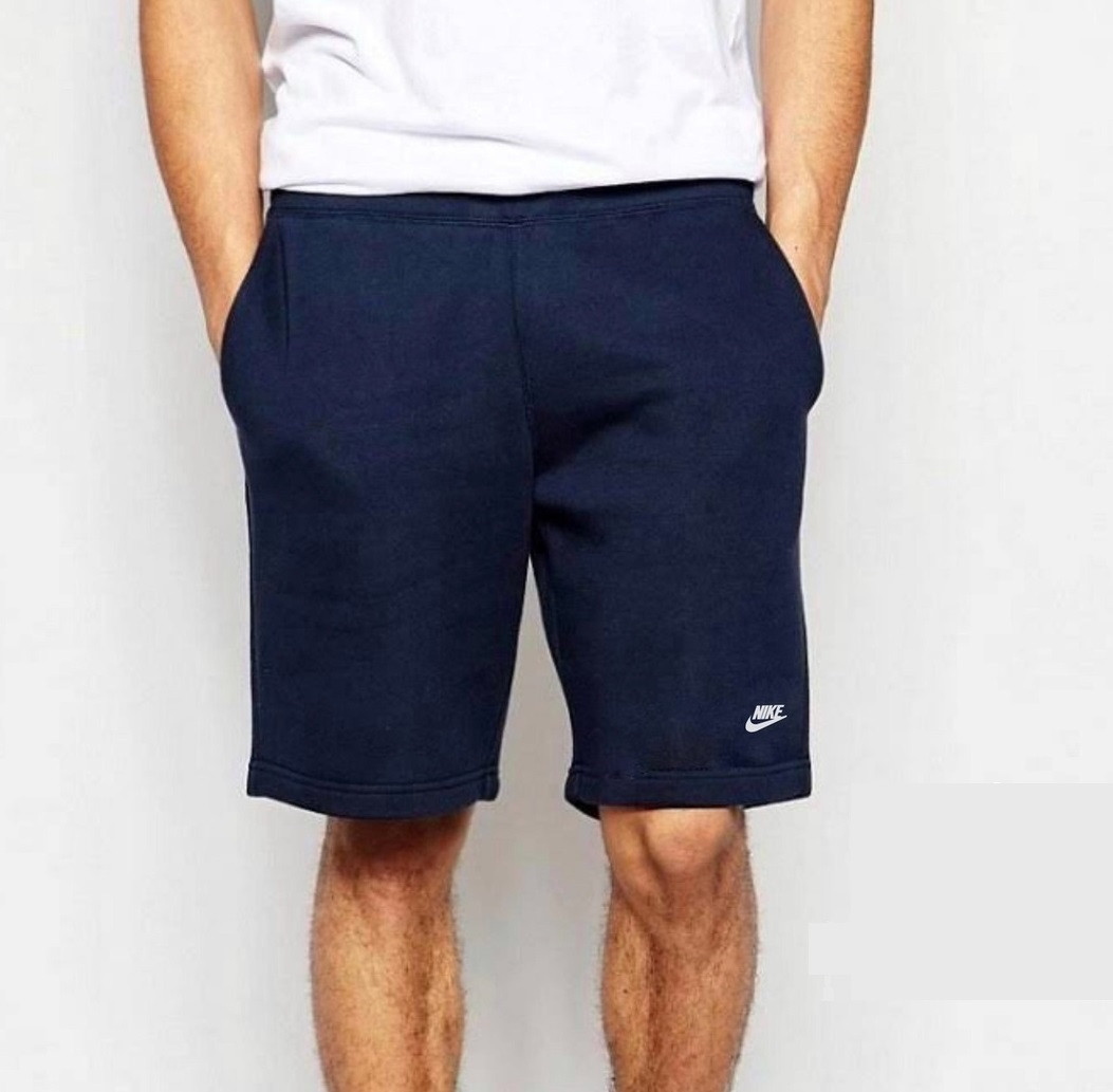 Шорти чоловічі з кишенями великих розмірів трикотаж темно-сині