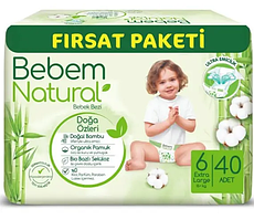 Підгузки одноразові дитячі BeBem Natural Junior 6 (15+кг) -40 шт.