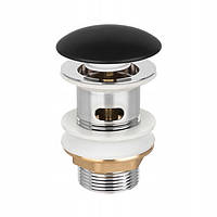 Чорний глянцевий керамічний клапан Mexen, click-clack, з переливом